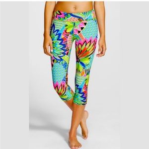 Trina Turk vibrant print cropped leggings with sports bra